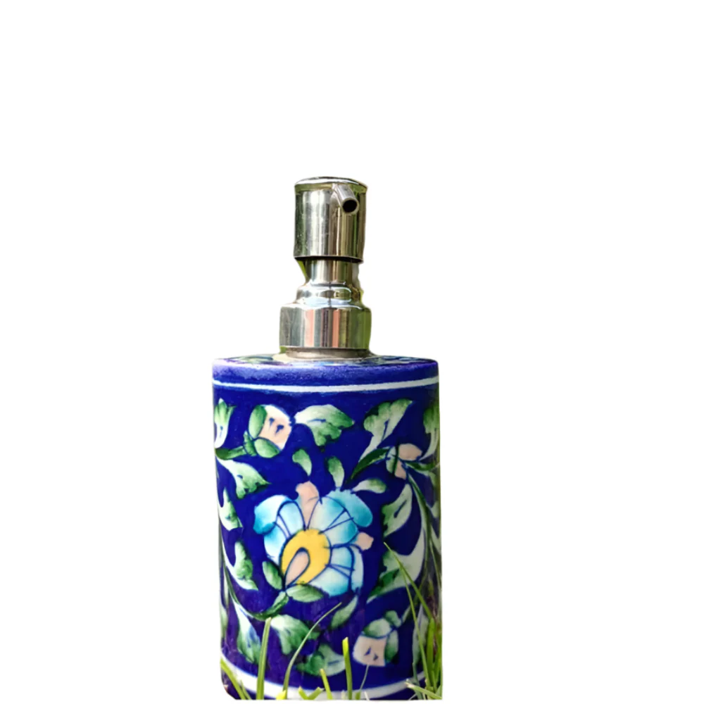Blue Pottery Soap Dispenser