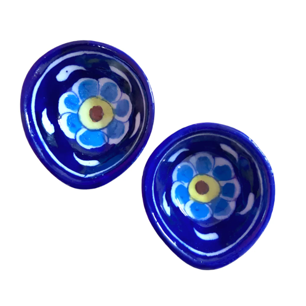 Blue Pottery Diya